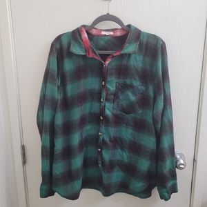 Maurices Green Flannel Plaid